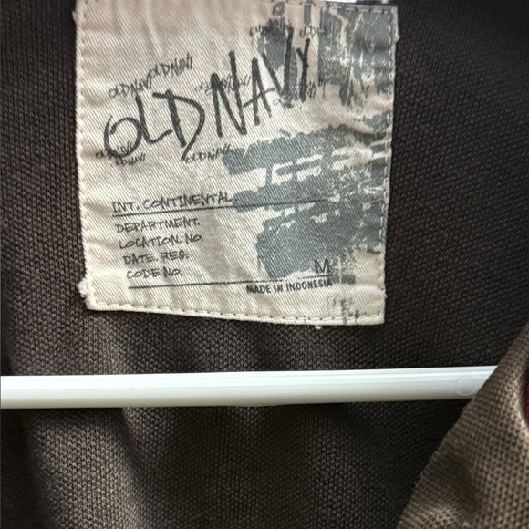 Men’s Old Navy Brown Zip-Up Jacket with Burgundy Lining – Size M - Picture 5 of 6